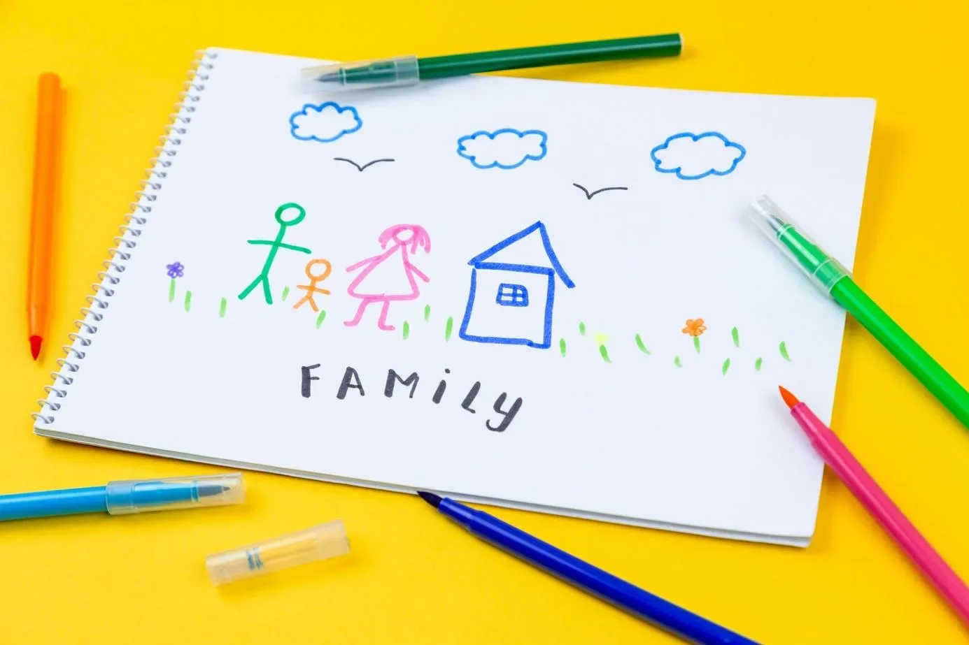 Dessin d’enfant représentant une famille